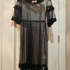 Chic Black Lace Kids Formal Dress